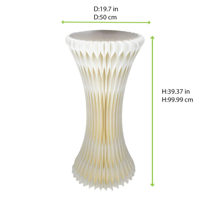 Torre blanca iluminada y plegable con bandeja - diam 500mm, A 1000mm - 2Uds