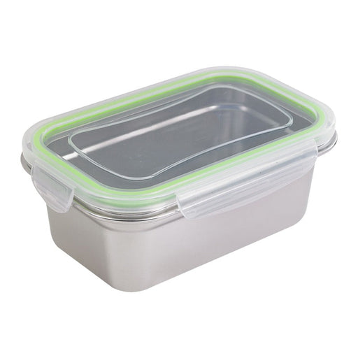 Noxbox Fiambrera rectangular de acero inoxidable con tapa transparente de pp 1000ml 193x125mm A70mm - 6Uds