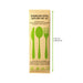 4/1 cubiertos de acero inoxidable cuchillo tenedor sopa cuchara servilleta, embalaje de papel 210x60mm H15mm - 250Uds