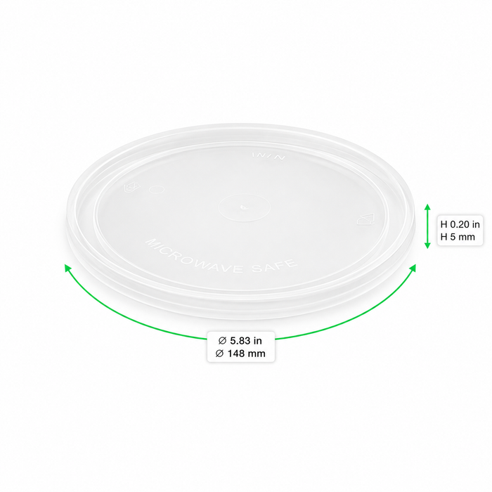 Tapa de PP moldeada por inyección para 294PCPP 600, 750 y 1000 ml H5mm - 500Uds