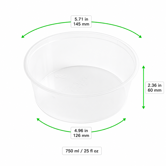 Cuenco Buckaty en PP moldeado por inyección H60mm 750ml - 500Uds