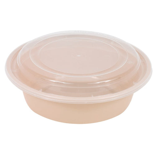 Cuenco reutilizable PP injectado beige con tapa transparente 980ml Ø182mm A67mm - 150Uds
