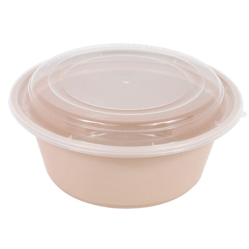 Cuenco reutilizable PP injectado beige con tapa transparente 1200ml Ø182mm A82mm - 150Uds