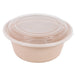 Cuenco reutilizable PP injectado beige con tapa transparente 1200ml Ø182mm A82mm - 150Uds