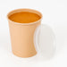 Cuenco reutilizable PP injectado beige con tapa transparente 1000ml Ø120mm A125mm - 150Uds