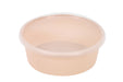 REEMP CUENCO PP INJECTADO BEIGE CON TAPA TRANSPARENTE H32mm 300ml - 250Uds
