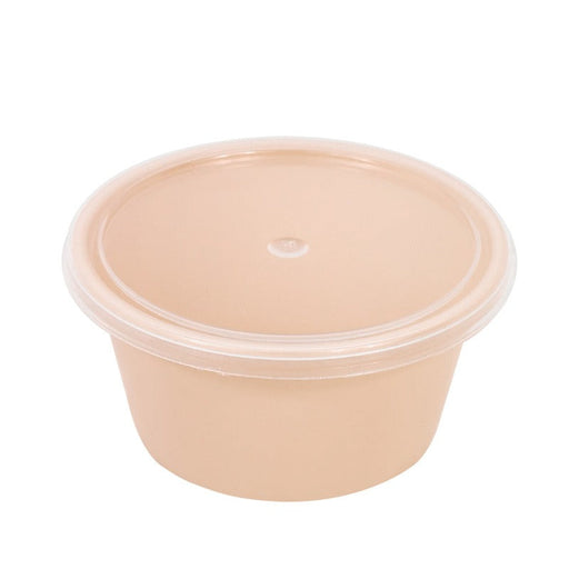 Cuenco reutilizable PP injectado beige con tapa transparente 60ml Ø64mm A30mm - 1000Uds