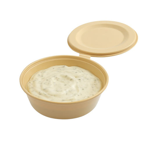 Cuenco reutilizable PP injectado beige con tapa transparente tapa 180ml Ø102mm A36mm - 1000Uds
