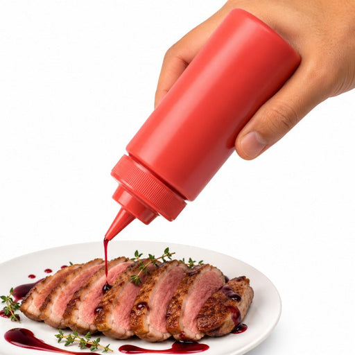 Exprimidor suave rojo 1 punta, plástico sin BPA H185mm 230ml - 6Uds