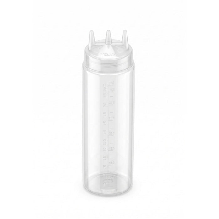 Exprimidor suave transparente 3 punta, plástico sin BPA H195mm 420ml - 6Uds