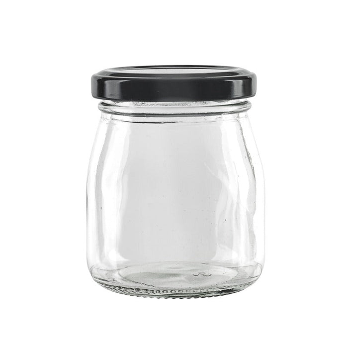 Combo tarro de Cristal BOKOJAR para pudding con tapa de hierro negra 150ml A80mm - 120Uds