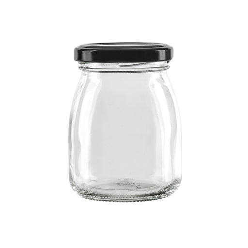 BOKOJAR TARRO DE CRISTAL PARA PUDDING CON TAPÓN DE HIERRO NEGRO H91mm 200ml - 30Uds
