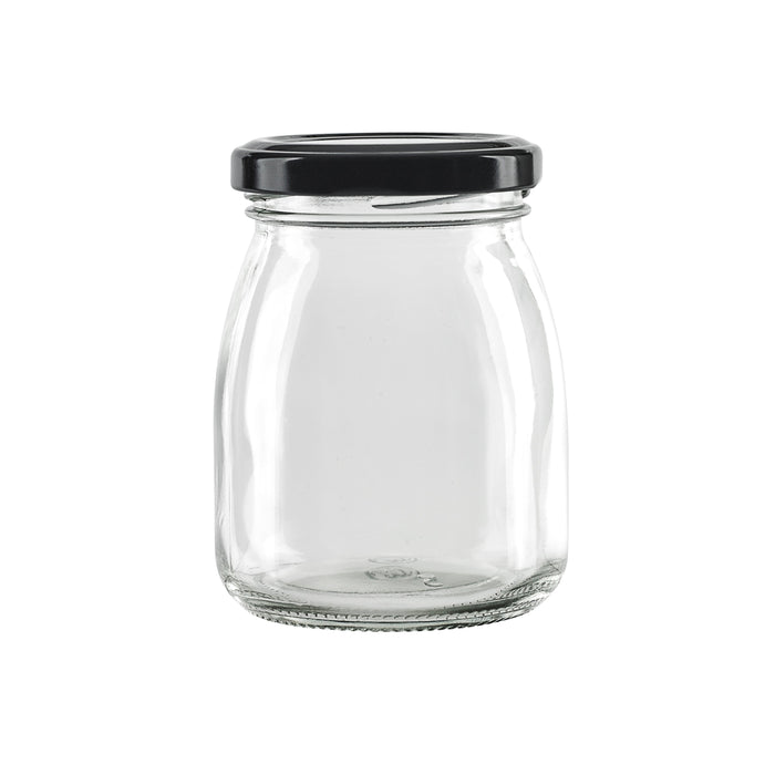 BOKOJAR TARRO DE CRISTAL PARA PUDDING CON TAPÓN DE HIERRO NEGRO H91mm 200ml - 30Uds