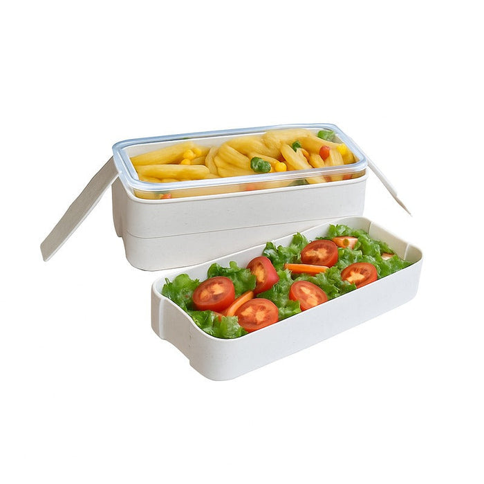 Caja Bento Reutilizable Huskly DE 3 CAPAS Beige 900ml 185x80mm A103mm - 20Uds