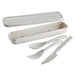 Kit de Cubiertos de caja Reutilizable Huskly (Cuchillo/Tenedor/Cuchara) Beige 210x55mm A250mm - 48Uds