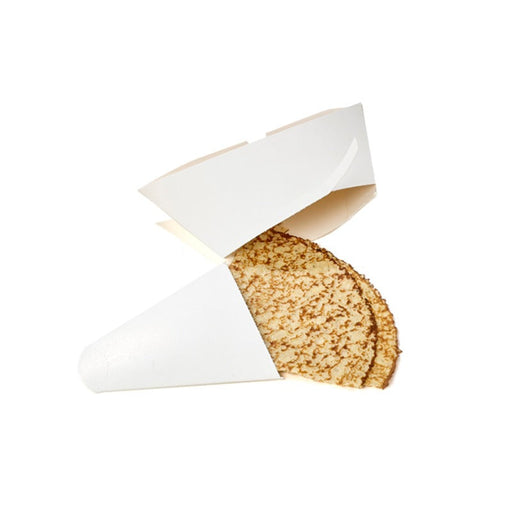 Caja triangular de cartón blanco para crepes 215x185mm - 250Uds