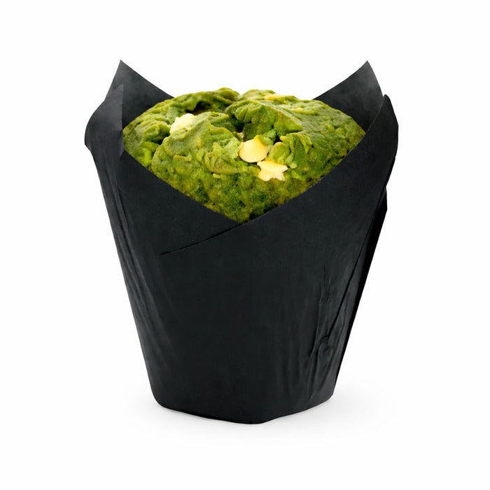 Papel negro tulipa de cocción antigrasa 150x150mm A80mm - 1200Uds