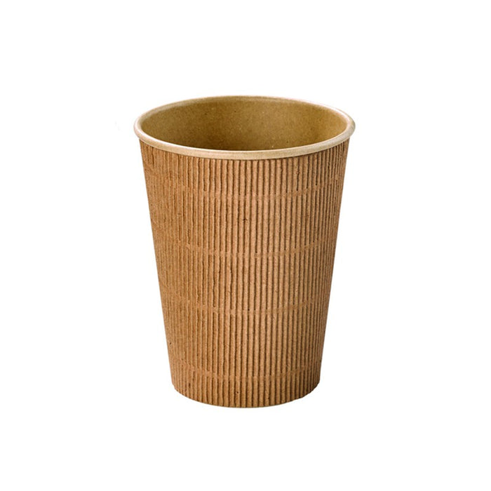 Vaso Rippley de cartón corrugado beige 350ml A112mm - 500Uds