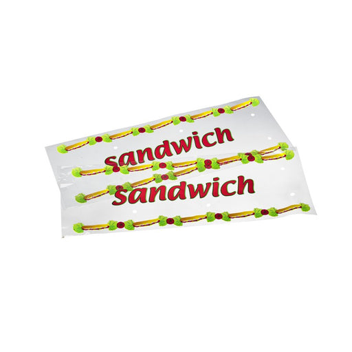 Bolsa para bocadillo en PP transparente decorado 350x140mm - 2000Uds