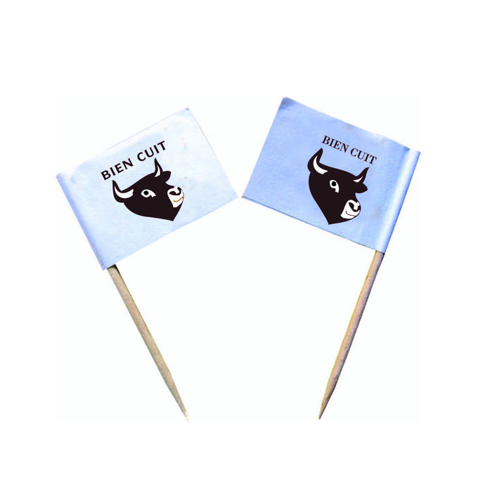 Pincho de carne con bandera Bien Hecho 65mm - 500Uds