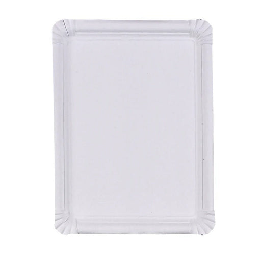 Plato rectangular blanco de cartón 270x200mm - 150Uds