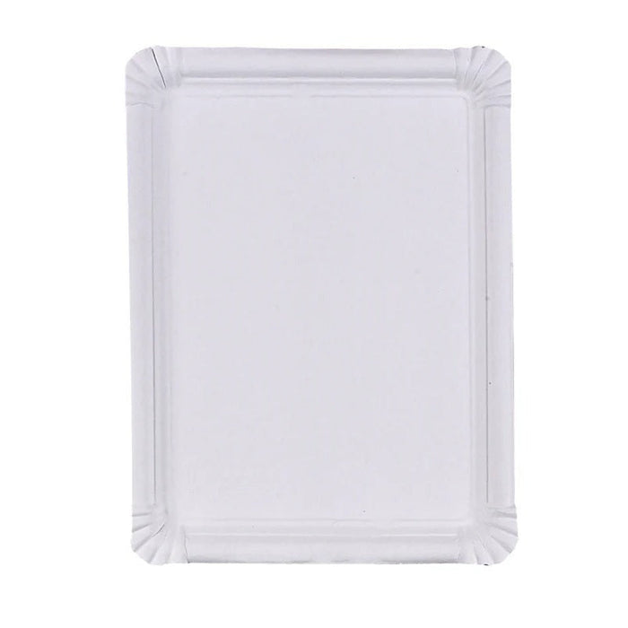 Plato rectangular blanco de cartón 270x200mm - 150Uds