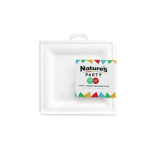 Plato blanco cuadrado a base de pulpa 260x260mm - 288Uds