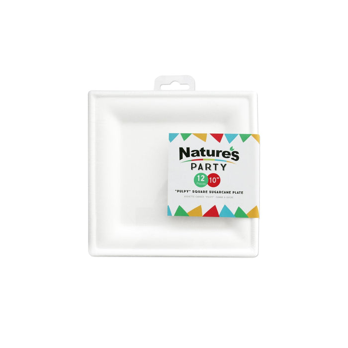 Plato blanco cuadrado a base de pulpa 260x260mm - 288Uds