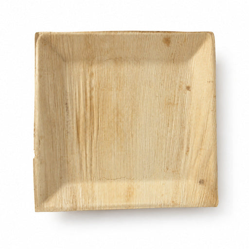 Plato cuadrado de hoja de palma 270x270mm - 24Uds