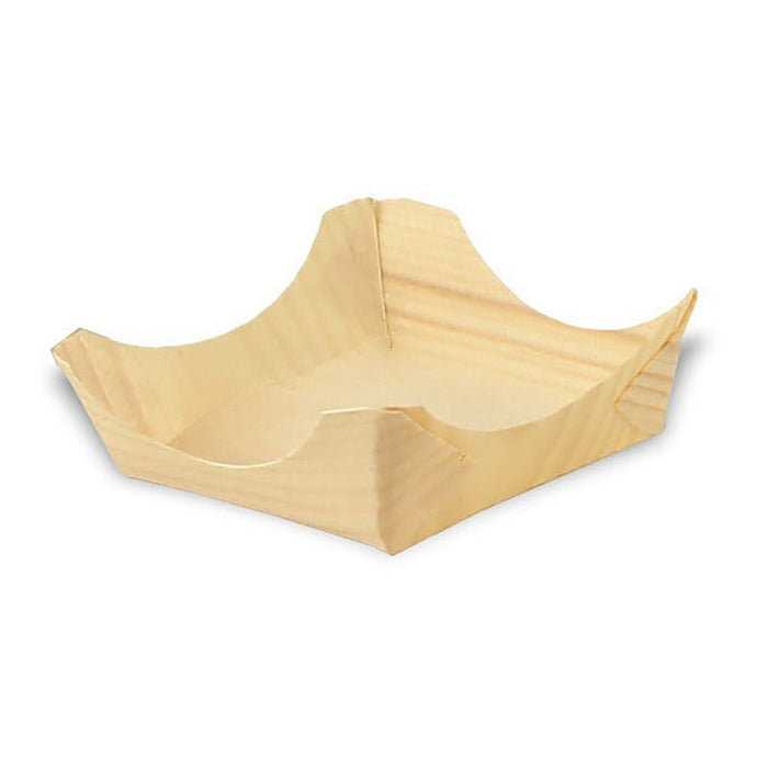 Platito cuadrado de madera Ø95mm A35mm - 288Uds