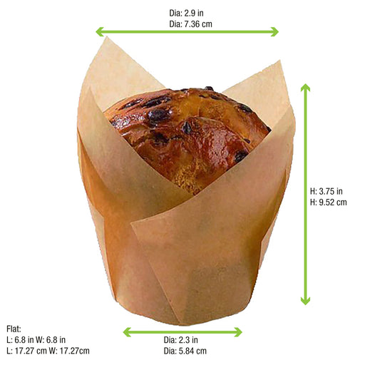 Papel kraft tulipan de cocción 60mm 175x175mm - 288Uds
