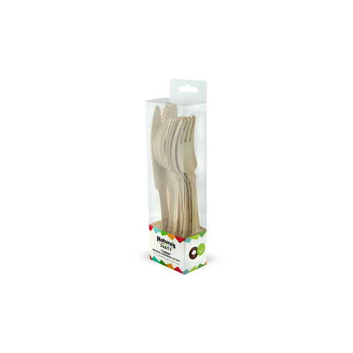 Kit cubiertos de madera barroco A195mm - 576Uds