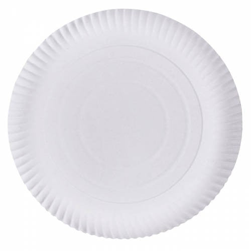 Plato redondo de cartón laminado blanco Ø290mm - 250Uds