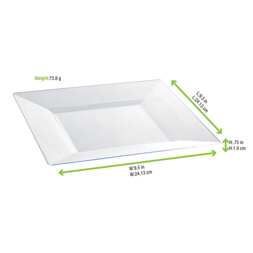 Plato transparente cuadrado 240x240x40mm - 60Uds