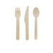 Kit cubiertos de madera 3/1: Cuchillo, tenedor, cuchara con funda kraft A165mm - 250Uds