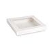 Caja cuadrada de cartón blanco con tapa ventana KRAY 1450ml 205x205mm A40mm - 200Uds