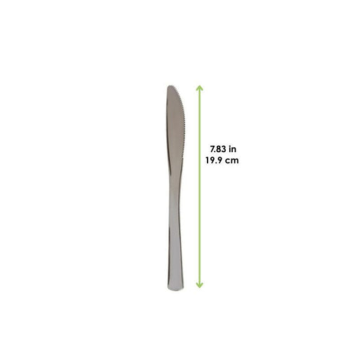 Cuchillo en PS color plateado 199mm - 1000Uds