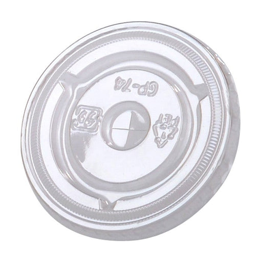 Tapa plana transparente PET con apertura en cruz para 210GK253 Ø74mm - 1000Uds