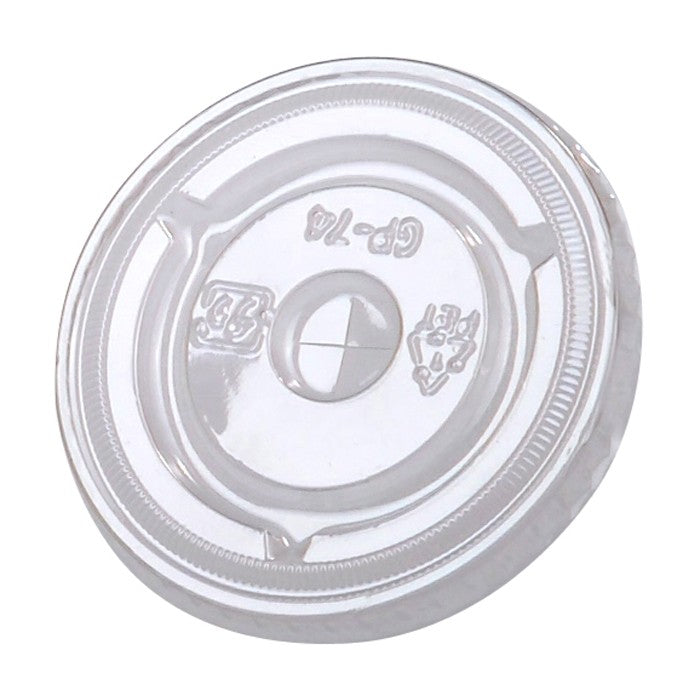 Tapa plana transparente PET con apertura en cruz para 210GK253 Ø74mm - 1000Uds