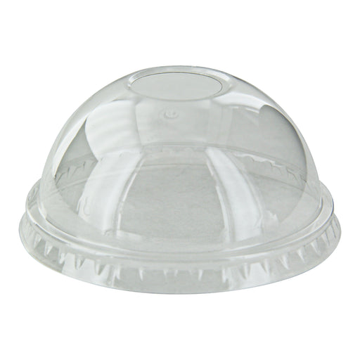 Tapa PET transparente cúpula con agujero Ø74mm - 1000Uds
