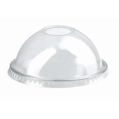 Tapa PET transparente cúpula con agujero Ø74mm - 1000Uds