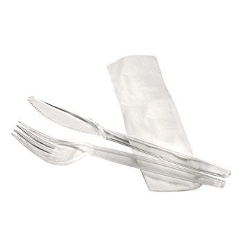 Kit 3/1 cubiertos transparentes 180mm Lux - 250Uds