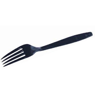 Tenedor de plástico negro LUX 180mm - 1000Uds