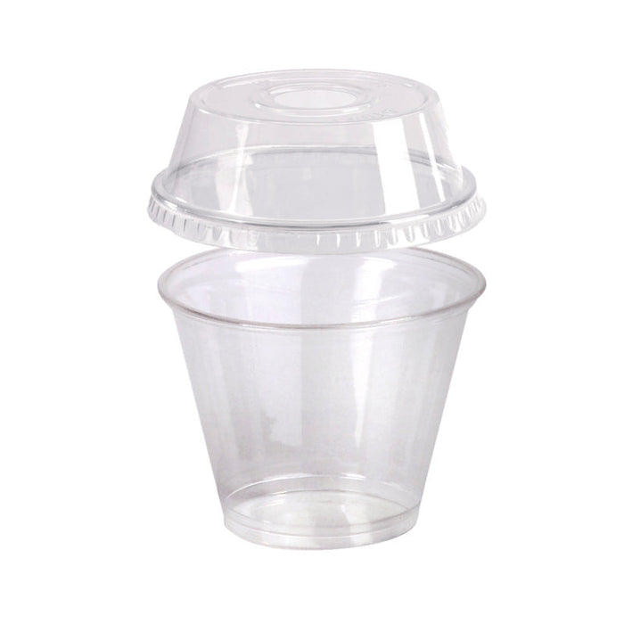 Combo vaso + tapa alta PET con agujero 270ml A88mm - 400Uds