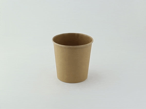 Tarrina de cartón kraft para caliente/frío 490ml Ø97mm A104mm - 500Uds