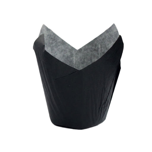 Papel negro tulipa de cocción antigrasa 110x110mm A60mm - 1200Uds