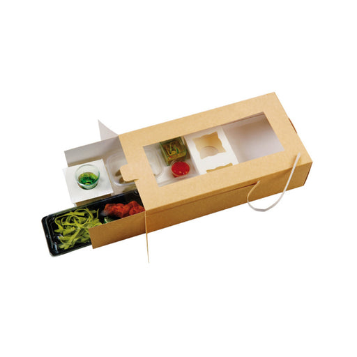 Caja marrón con ventana 340x180mm A90mm - 50Uds