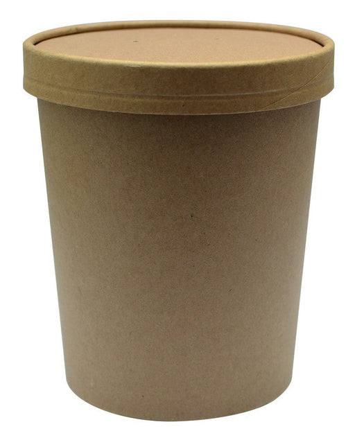 Vaso sopa cartón kraft para caliente/frío con tapa 940ml A135mm - 250Uds
