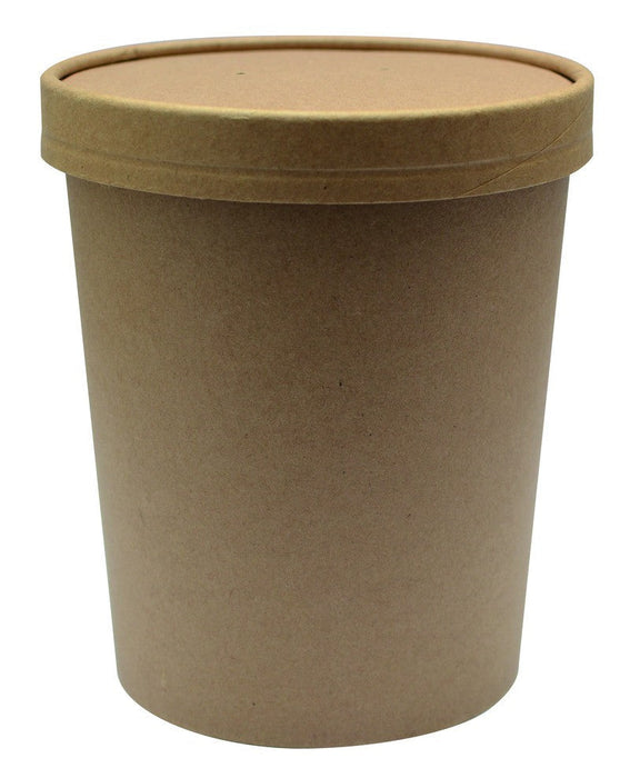 Vaso sopa cartón kraft para caliente/frío con tapa 940ml A135mm - 250Uds