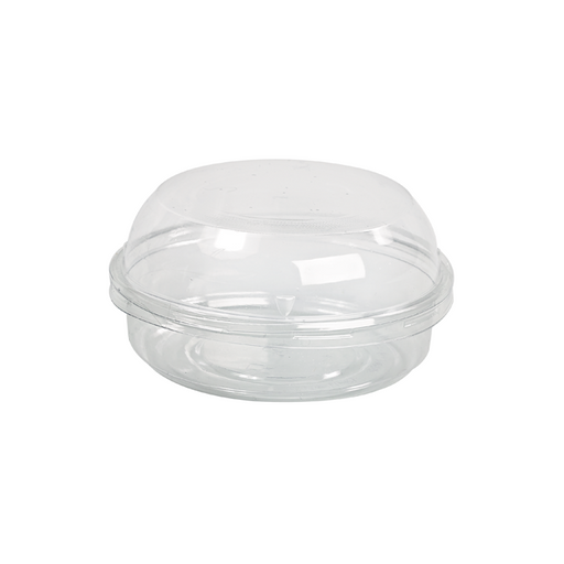Combo Tarrina Deli PET redondo transparente con tapa cúpula 125ml Ø100mm A48mm - 500Uds